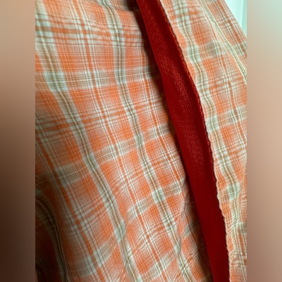 Duluth Trading Sidewinder Plaid Button Up Shirt Orange Roll Tab Outdoor Small - Picture 6 of 9